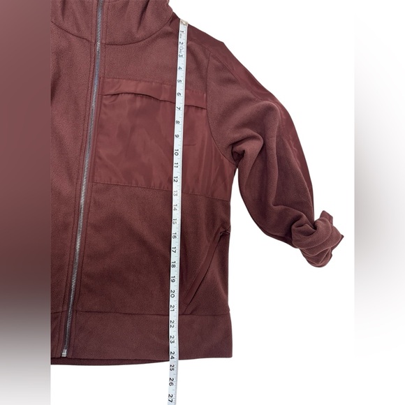 Alo Yoga soft lightweight fleece full zip large espresso athleisure cozy hoodie - Picture 13 of 13